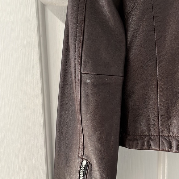 ALLSAINTS Oxblood Red Catch Biker Leather Coat - Picture 6 of 9